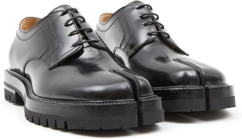 Maison Margiela Zwarte veterschoenen met rubberen zool Black Heren - Foto 8