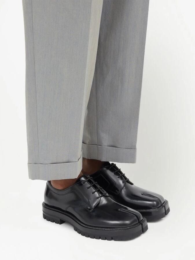 Maison Margiela Zwarte veterschoenen met rubberen zool Black Heren - Foto 3