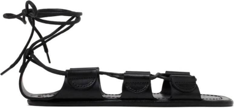 Maison Margiela Zwarte sandalen met enkelveters