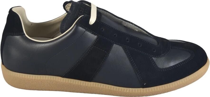 Maison Margiela Replica Leren Sneakers met Suède Inzetstukken Black - Foto 4