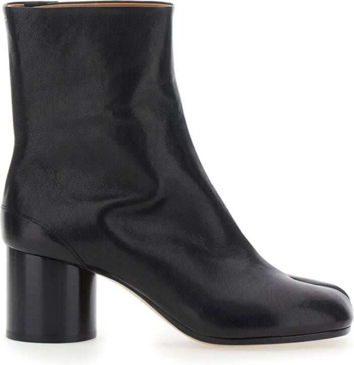 Maison Margiela Zwarte Leren Laarzen met Tabi Split-Teen Vorm Black Dames