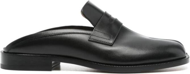 Maison Margiela Zwarte Tabi Stijl Leren Sandalen
