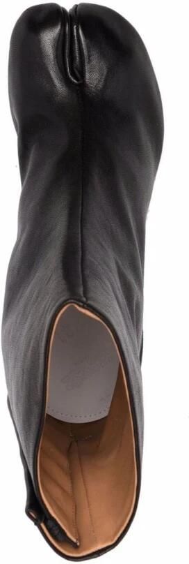 Maison Margiela Zwarte Leren Laarzen met Tabi Split-Teen Vorm Black Dames
