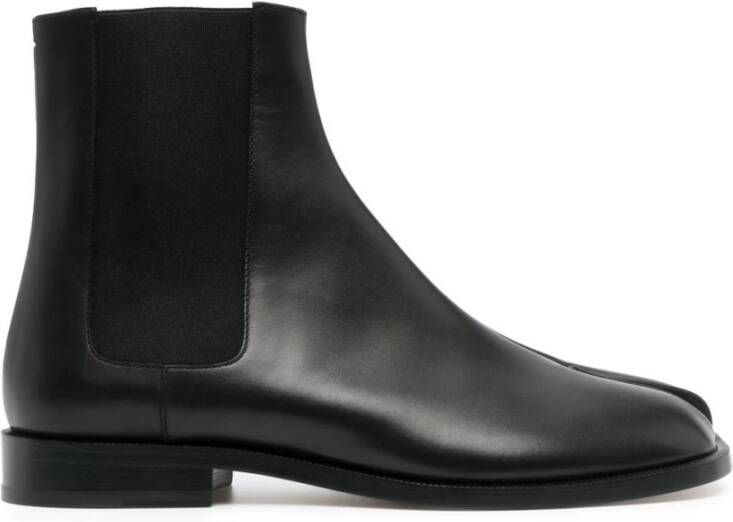 Maison Margiela Zwarte Tabi Teen Leren Laarzen
