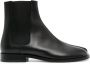 Maison Margiela Zwarte Tabi Teen Leren Laarzen - Thumbnail 1