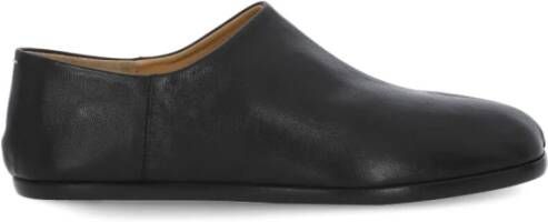 Maison Margiela Zwarte Tabi Teen Leren Lage Schoenen Black Dames