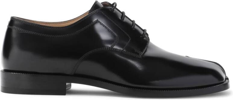 Maison Margiela Gepolijst leren Tabi veterschoenen Black Heren