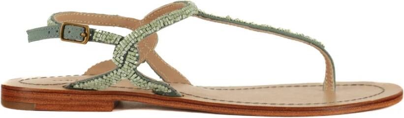 Maliparmi Flat Sandals Green Dames