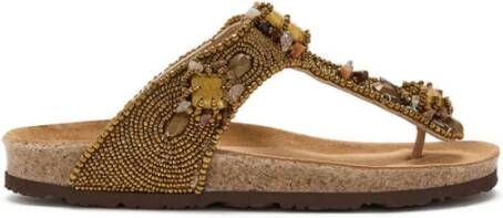 Maliparmi Glamour Glass Pearls Embroidery Slippers