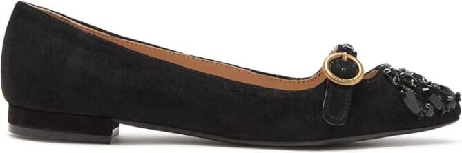 Maliparmi Luxe Suede Ballerina's Black Dames