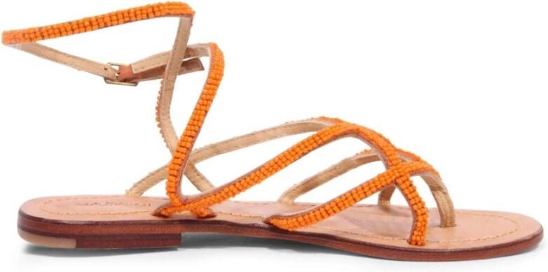 Maliparmi Sandalen met kralen in Infradito-stijl