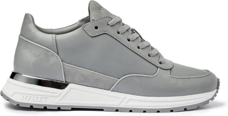 Mallet London Grijze Camo Leren Sneakers