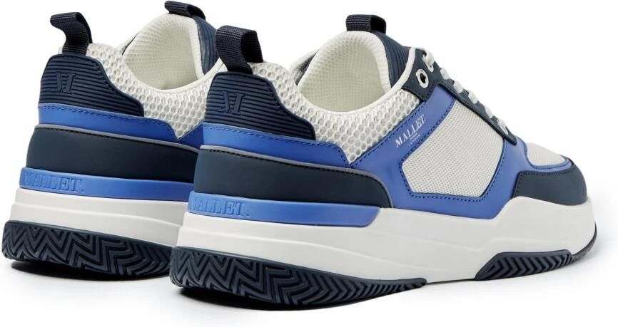 Mallet London Wit Blauw Leren Sneakers Modern Uiterlijk