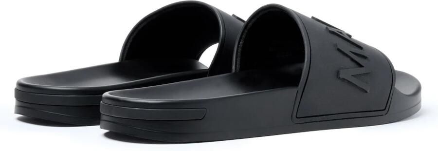 Mallet London Zwarte Serif Slide Sandalen