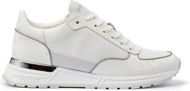 Mallet London Witte Camo Sneakers met Verbeterd Comfort