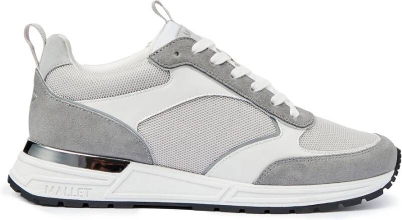 Mallet London Witte Grijze Sneakers met Premium Constructie