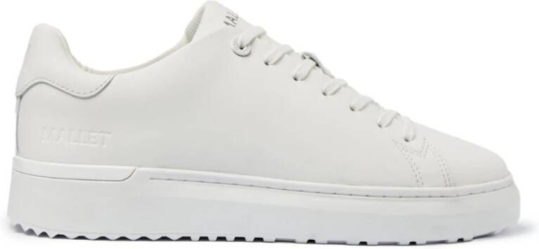 Mallet London Witte leren sneakers met glanzende details