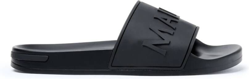 Mallet London Zwarte Serif Slide Sandalen