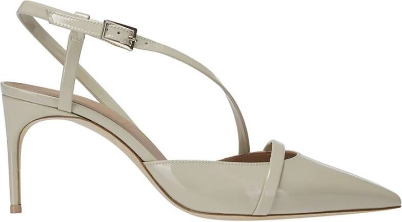 Malone Souliers Beige Stiletto Slingback met Asymmetrisch Detail Beige Dames