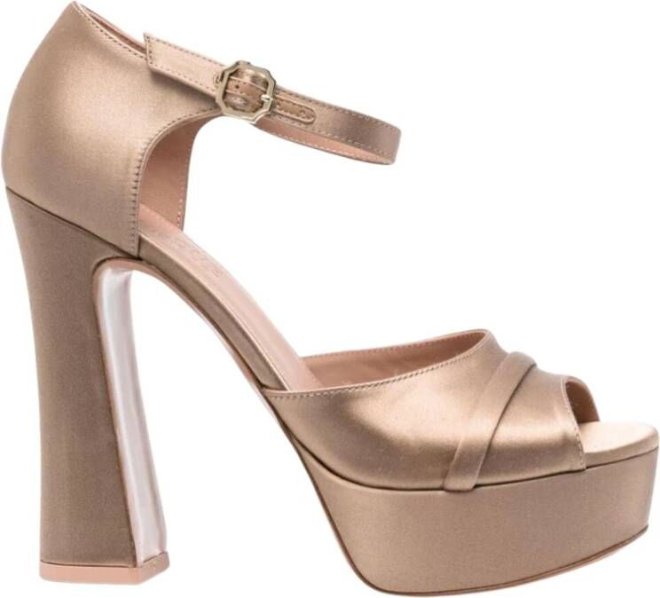 Malone Souliers Bronze Platform Sandal Heels