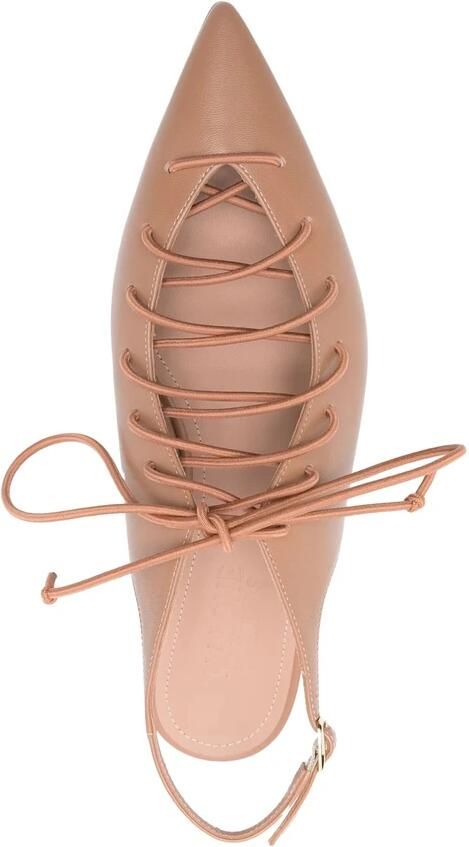 Malone Souliers Bruine Slingback Veterschoenen met Puntige Neus