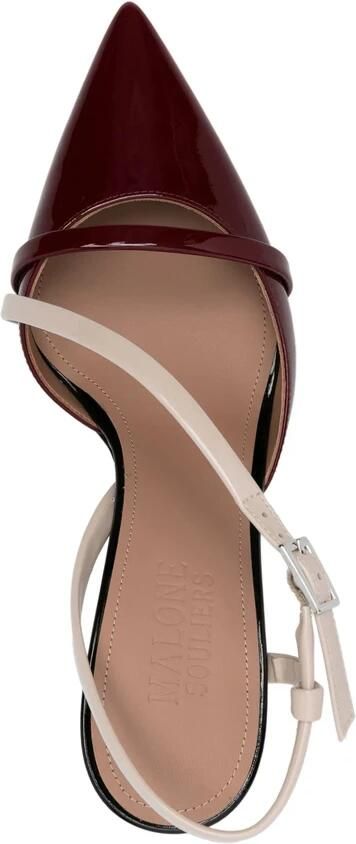 Malone Souliers Donkerrode Stiletto Hiel Slingback Schoenen