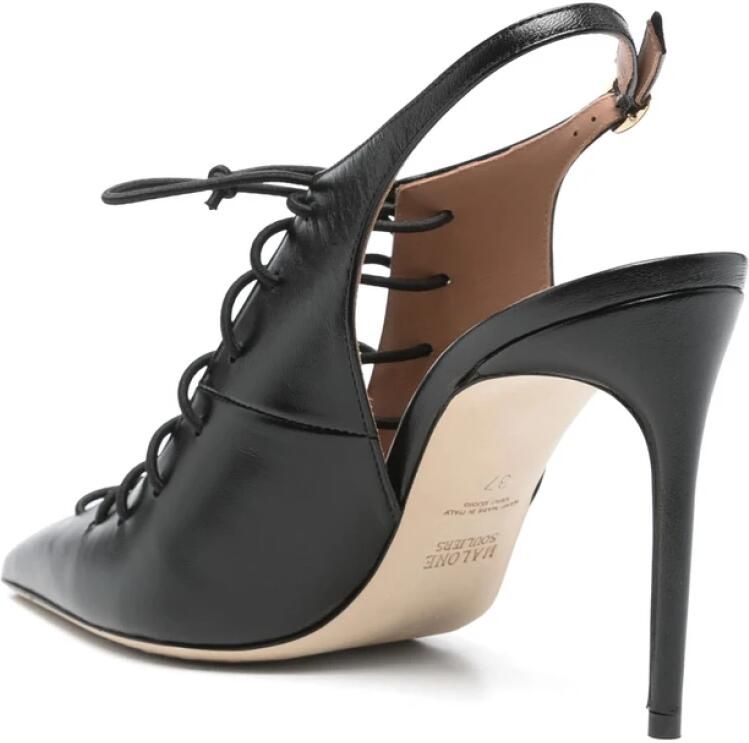 Malone Souliers Zwarte Stiletto Slingback Veterschoenen