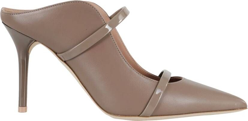 Malone Souliers Taupe Leren Stiletto Muiltjes Maureen Model