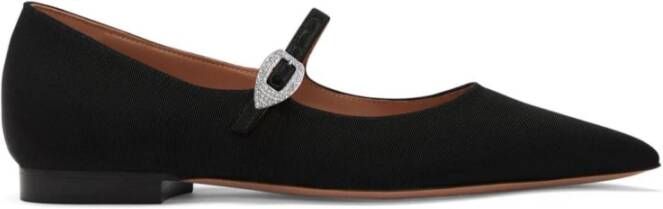 Malone Souliers Zwarte Kristal Gesp Ballerina Flats Black Dames