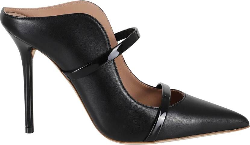 Malone Souliers Zwarte leren puntige neus muiltje