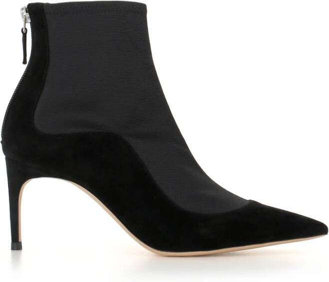 Malone Souliers Zwarte leren stretch enkellaarzen