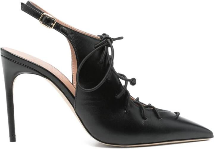 Malone Souliers Zwarte Stiletto Slingback Veterschoenen