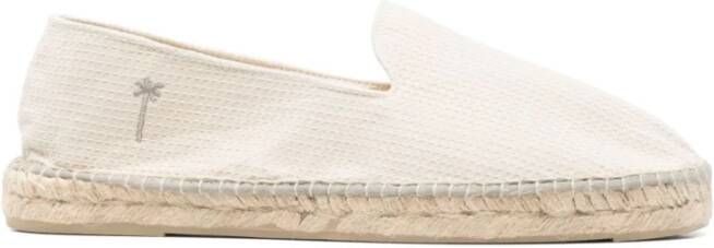 ebí Beige Platte Schoenen met Geborduurd Logo
