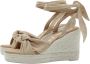 Manebí Champagne Beige Wedges met Knotendetail Beige Dames - Thumbnail 1