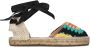 Manebi Espadrilles Female Instappers Damesschoenen Canvas U25P0 Zwart combi - Thumbnail 2