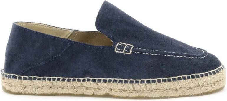 Manebí Espadrille-stijl Suède Leren Loafers Blue Heren