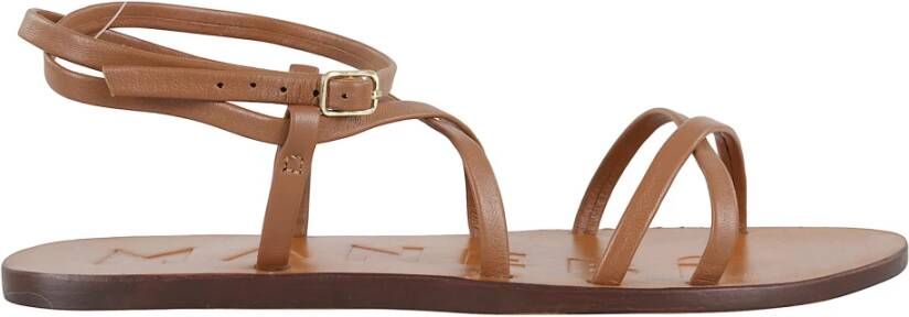 ebí Gekruiste leren sandalen in Cuoio