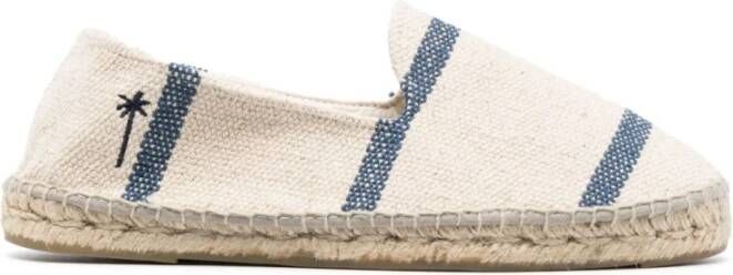 Manebí Gestreepte Canvas Espadrilles Beige Heren