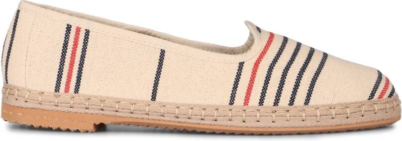ebí Gestreepte canvas espadrilles met ronde neus