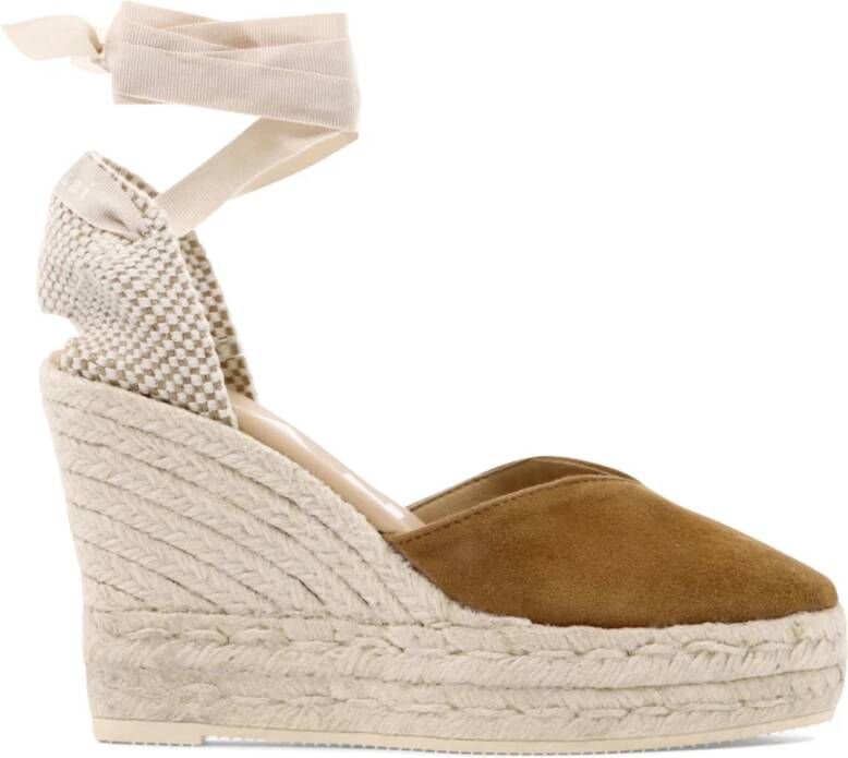 Manebí Hamptons Sleehak Espadrilles Beige Dames