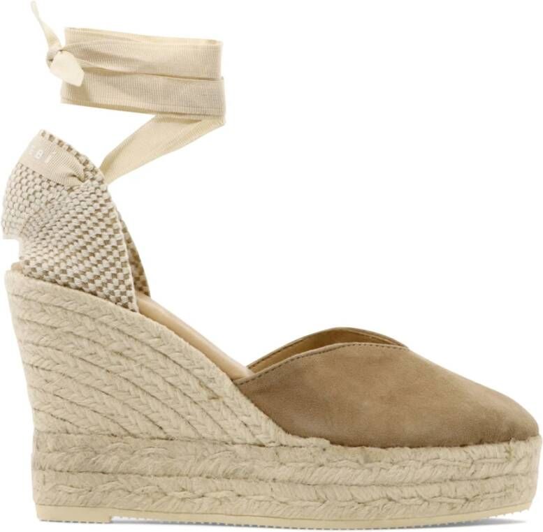 Manebí Hamptons Sleehak Espadrilles Beige Dames