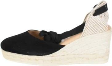 Manebí Hamptons Suede Espadrilles Platform Sandalen Black Dames