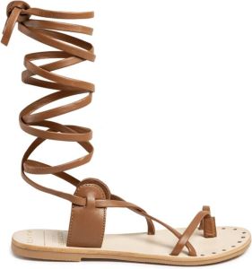 Manebí Platte sandalen Bruin Dames