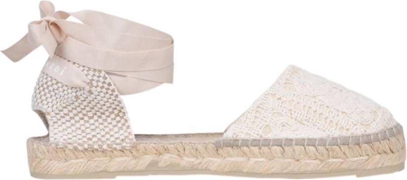 Manebí Macramé Katoenen Espadrilles Slip-On Schoenen Beige Dames