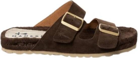 ebí Suède Cocoa Sandalen met Rubberen Zool