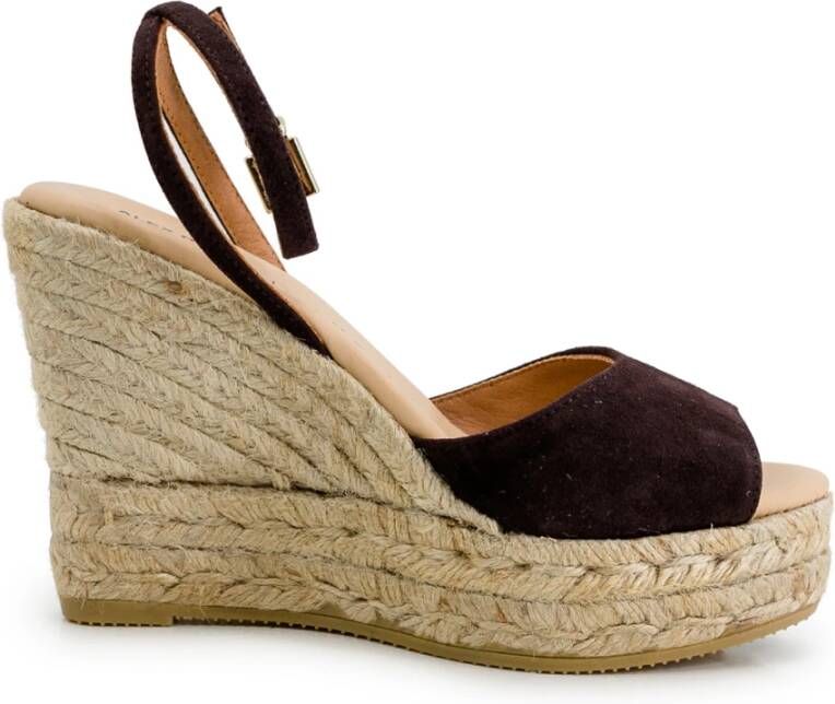 Manebí Riviere Wedges met Plateauzool Brown Dames