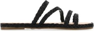 Manebí Zwarte raffia yucatan slippers Zwart Dames