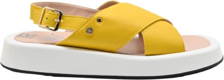 Manila Grace Hoge Zool Gele Sandalen Yellow Dames
