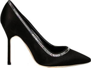Manolo Blahnik 105 kristal kraag satijnen pompen Zwart Dames
