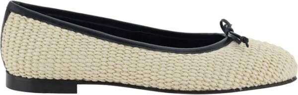olo Blahnik Beige Ballerina Flats Elegant Slip-On Design